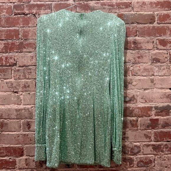 Ieena for Mac Duggal Sequin Blouson Sleeve Dress Size 12 - Picture 11 of 12